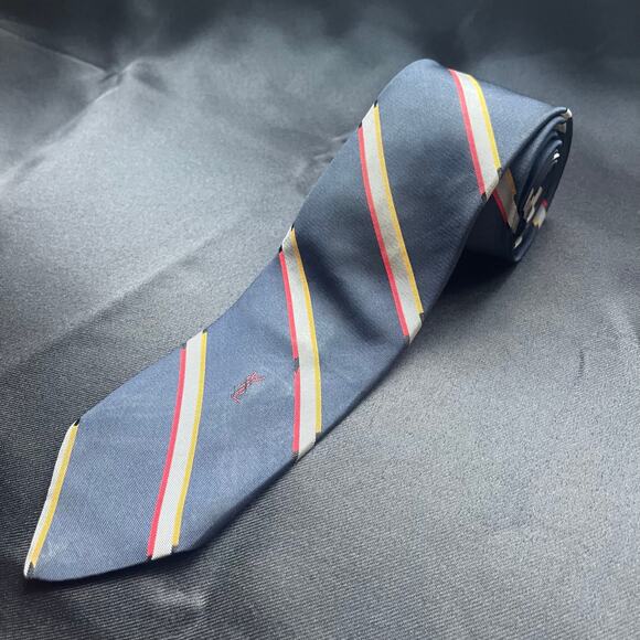 Vintage Yves Saint Laurent YSL Silk Tie New York Paris 100% Silk Designer - Picture 1 of 7